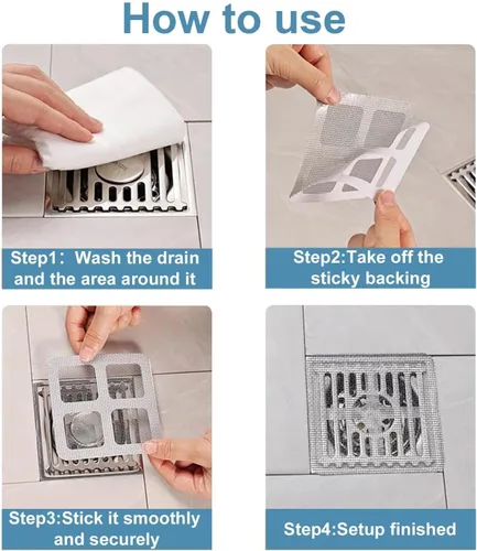 Vista 3 de limveso 40 Pack Square Disposable Shower Drain Cover Hair Catcher 40pcs