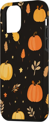 Vista 2 de iPhone 12 mini otoño hojas caídas calabaza especia cosecha feliz otoño caso
