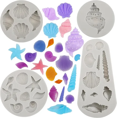 Vista 9 de Beasea Molde grande para cola de sirena, 1 paquete de silicona para fondant de cola de sirena para decoración de pasteles de azúcar de chocolate
