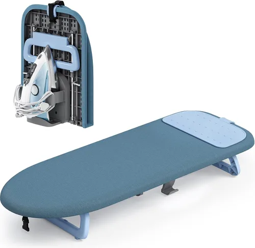 Vista 12 de KINGBOARD Tabla de planchar de mesa, pequeña tabla de planchar con soporte para planchar, mini tabla de planchar plegable, fácil almacenamiento