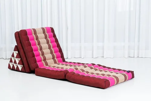 Vista 6 de Leewadee Cómodo colchón japonés de suelo, cama tailandesa con cojín triangular, colchón futón, tapete de masaje tailandés extra largo, 89 x 20 Rosa