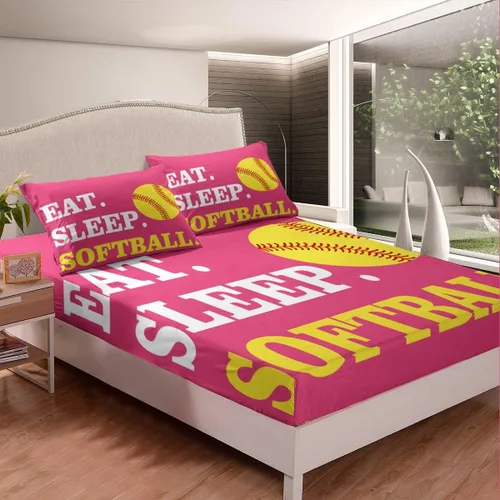 Vista 93 de Feelyou Juego de sábanas de béisbol para niños, juego de sábanas con temática deportiva de pelota, tamaño individual, para niños, adolescentes