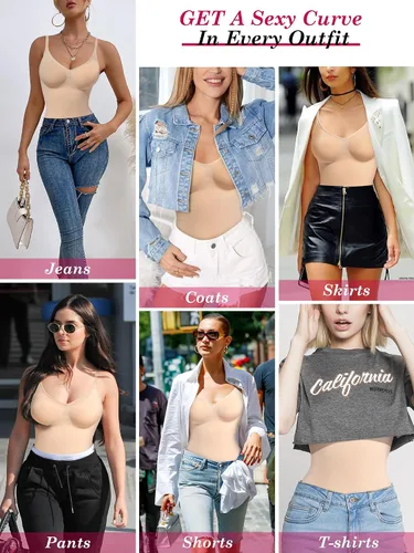 Vista 7 de Atbuty Body para mujer, pantalones cortos con control de abdomen, sin costuras, moldeador de cuerpo