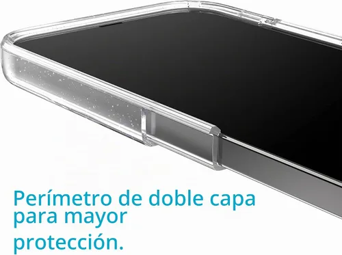 Vista 5 de Speck Funda transparente para iPhone 14 y iPhone 13 – Protección contra caídas, resistente a los arañazos y a prueba de amarilleo, funda de doble