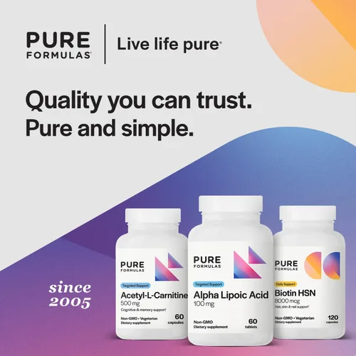 Vista 6 de PureFormulas Ácido alfa lipoico 100 mg ALA Suplemento para apoyo hepático, antioxidantes, nervios y salud cardiovascular Acido Alfa Lipoico 100 mg