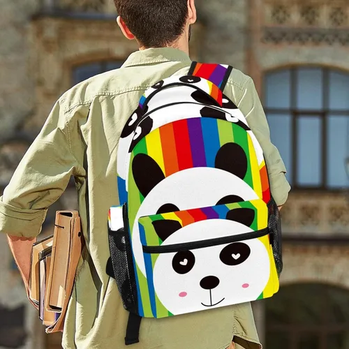 Vista 6 de Lightweight Backpack Pencil Case CombinationBookbag Pen PouchStationery BagLove Original Panda Printing