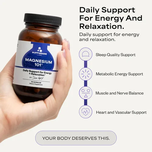 Vista 2 de Magnesium 101 de Dave Asprey Apoyo diario para el sueño, el metabolismo, la relajación y la salud del corazón Bisglicinato de magnesio quelado
