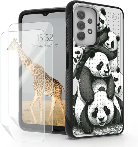 Vista 25 de Funda para Samsung Galaxy A23 Galaxy A13 4G/5G, Galaxy A04, Galaxy A04S, Galaxy A32 5G, con 2 protectores de pantalla, funda protectora de doble