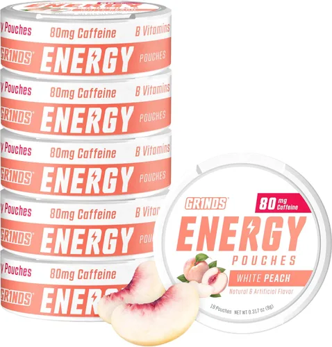 Vista 20 de Bolsas de energía Grinds - Bolsas de cafeína natural - Contiene vitaminas B, sin azúcar y 0 calorías - 80 mg de cafeína en cada bolsa - Genciana
