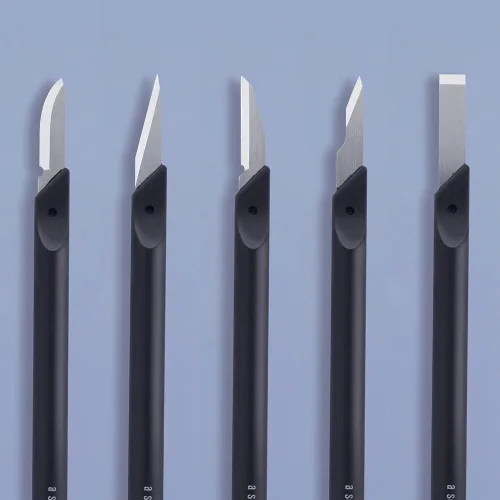 Vista 3 de ALLEX Cuchillo japonés Exacto para manualidades con tapa [hoja de precisión de 0.3 pulgadas], cuchillo de pasatiempo para manualidades, arte, kit