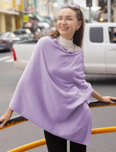 Vista 23 de MissShorthair Versatile Women's Shawl Wrap – Soft Knitted Poncho Cape Scarf for Fall Winter