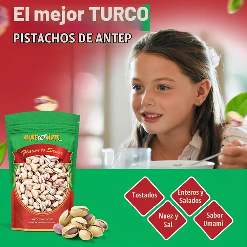 Vista 7 de We Got Nuts - Pistachos turcos antep – Pistachos tostados Kosher de calidad prémium de 2.5 libras (40 onzas), aperitivo natural y saludable de sabor