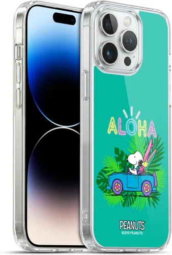 Vista 90 de Head Case Designs Funda de gel suave con licencia oficial de Peanuts Tropical Surf Snoopy Aloha Disco compatible con Apple iPhone 13 Mini Surf