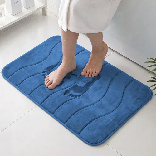 Vista 11 de Flamingo P Alfombra de Baño de Espuma Viscoelástica Tapetes de Baño Alfombra Antideslizante Absorbente de Agua para Ducha, 24x17 pulgadas, Verde Aqua