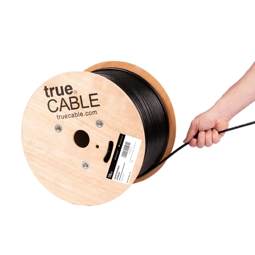Vista 11 de TRUE CABLE Cable Ethernet Cat6 a granel para exteriores, blindado F/UTP, 500 pies, negro, resistente a los rayos UV, chaqueta OSP, cobre sólido