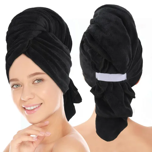 Vista 14 de SUNLAND - Toalla de microfibra para el cabello, 24 x 43 pulgadas, color negro