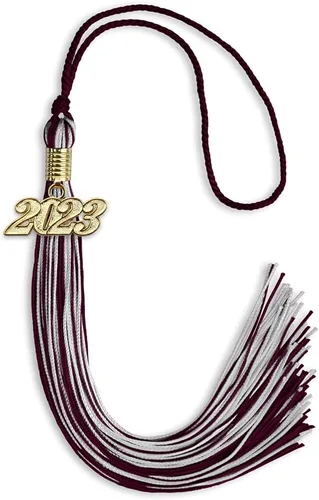 Vista 196 de Endea Graduation - Borla de doble color mixto con fecha dorada (negro/dorado antiguo, 2021)