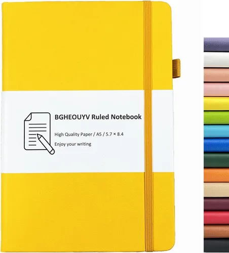 Vista 13 de Diario para cuaderno, cuaderno rayado con rayas universitarias A5, 160 páginas, diarios de tapa dura para escribir, cuadernos para el trabajo