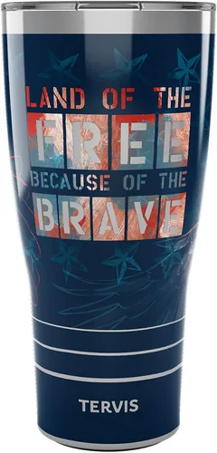 Vista 12 de Tervis Vaso aislado de doble pared Home of the Free Because of the Brave Eagle fabricado en Estados Unidos mantiene las bebidas frías y calientes