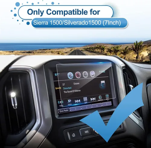 Vista 2 de Protector de pantalla Sierra 1500/2500HD/3500HD 2022-2025 para GMC Sierra (Pro) pantalla táctil de 7 pulgadas, para Sierra 1500 (Base) 2014-2021