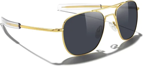 Vista 6 de MERRY'S Gafas de sol polarizadas militares clásicas cuadradas aviador para hombres o mujeres S8636