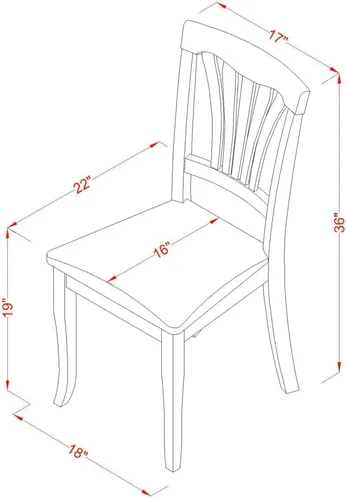 Vista 8 de East West Furniture NOAV3-BLK-LC - Juego de comedor de 3 piezas para espacios pequeños, contiene una mesa de comedor rectangular con hoja