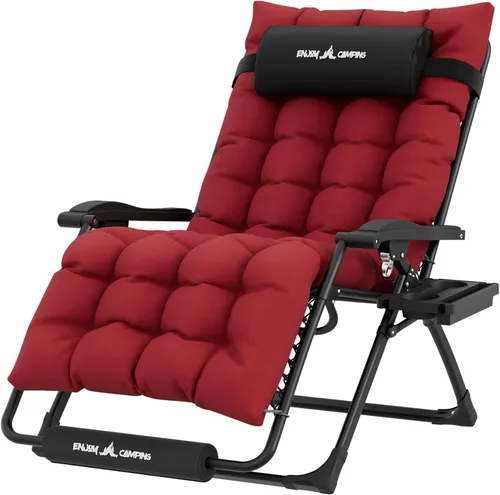 Vista 22 de UDPATIO Silla reclinable de gran tamaño para patio con cojín extraíble Negro Z-xl