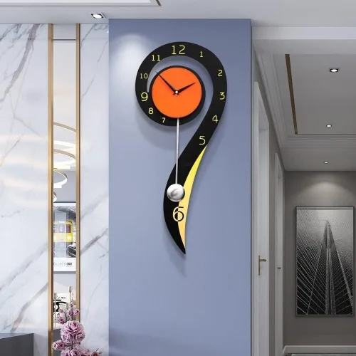 Vista 3 de Home Decoration Clock Creative Wall Clock Modern Contemporary Wooden Metal Interior for Kitchen Bedroom Living Room Office Clocks Wall