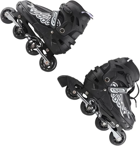 Vista 2 de Adjustable Inline Skates Indoor Outdoor Fitness Skates Kids Boys Girls Ladies Blue Black S M L