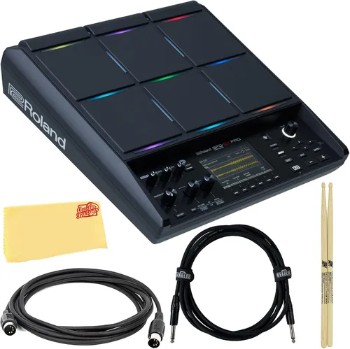 Vista 12 de Roland SP-404MKII Paquete creativo de muestreador y efector con cable MIDI, cable de instrumento y paño de pulido de Austin Bazaar
