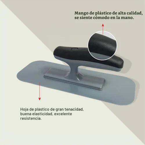 Vista 2 de Hanroy Llana de plástico con mango negro cómodo, incluye llanas de acabado de 8,9 x 24,1 cm, montaje ligero, extremo redondo, adecuada para raspar