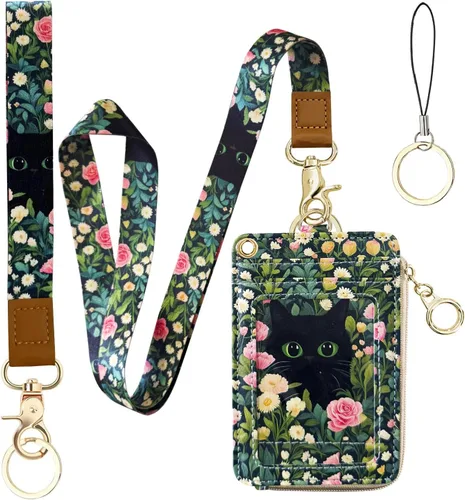 Vista 29 de bolimoss Soporte para credencial de sol y luna y cartera con cordón, cordones removibles para maestras, cartera para mujeres con correa para la Sol