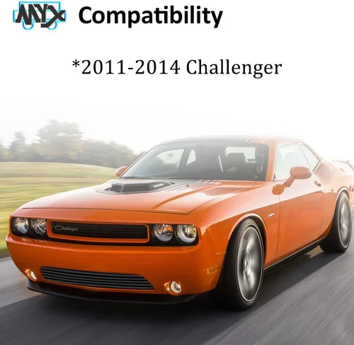 Vista 8 de Rejilla delantera inferior compatible con Dodge Challenger 2011, 2012, 13, 2014, cubierta de parrilla negra Buille
