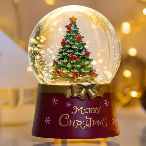 Vista 29 de Gnomos de Navidad de 10 pulgadas, linterna de globo de nieve iluminada, caprichoso árbol de Navidad y elfo escandinavo, linterna de agua musical