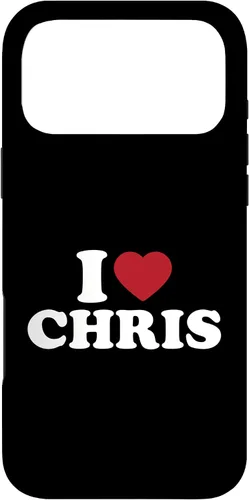 Vista 22 de Funda con corazón rojo para iPhone 16 I Love Chris, I Heart Chris