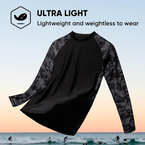 Vista 5 de MXDC SPORT Camisas de manga larga para hombre, protección solar UV UPF 50+, secado rápido, protección solar UV