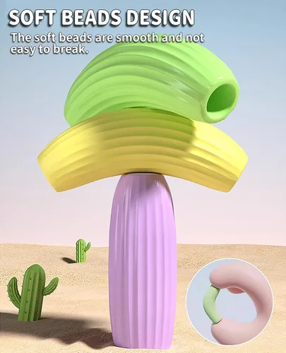 Vista 3 de Cuerda de saltar para niños, cuerda de saltar con cuentas suaves, equipo de ejercicio de fitness, enredo, cuerda de saltar segmentada libre