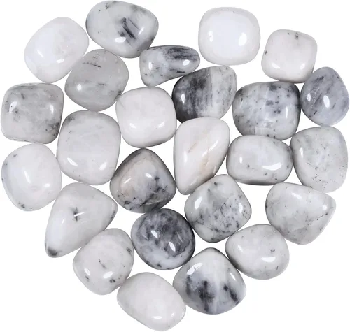 Vista 7 de Nupuyai Piedras pulidas pulidas de 1 libra (alrededor de 16.23 oz), cristales irregulares para curación/energía/piedras de ágata de árbol lisas