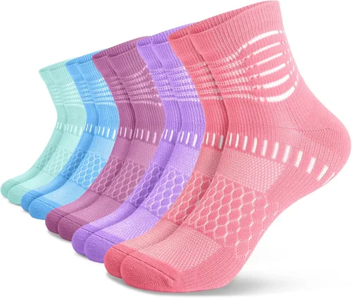 Vista 19 de IRAMY Calcetines de compresión de tobillo Coolmax para mujeres y hombres, calcetines que absorben la humedad, alivio de la fascitis plantar, 3/5