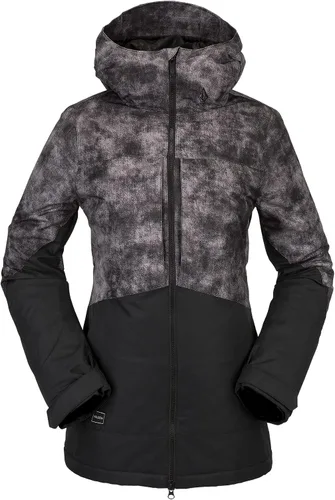 Vista 6 de Volcom Chaqueta con capucha para mujer, con aislamiento para snowboard, esquí, invierno Negro Verde