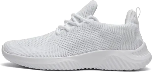 Vista 3 de Wrezatro Zapatos para caminar para hombre, ultraligeros, transpirables, antideslizantes, informales, de moda, de malla, para entrenamiento, deportes