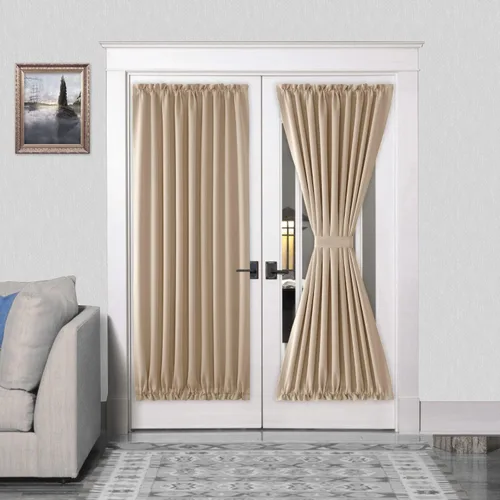 Vista 197 de DWCN Cortinas para Puertas Francesas – Cortinas opacas térmicas con bolsillo para barra para puertas con ventana de cristal, puertas de cocina