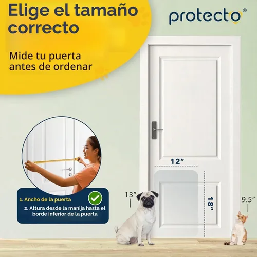 Vista 2 de PROTECTO Door Protector from Dog Scratching, 18x12 - Door Scratch Guard transparente (1 - Pack Clear)