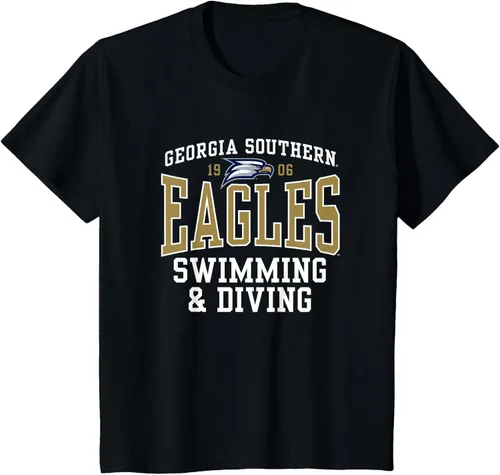 Vista 13 de Georgia Southern University Camiseta de natación y buceo Eagles, Negro