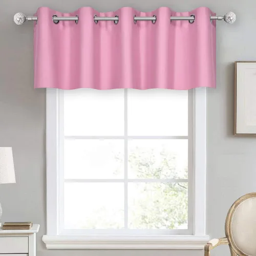 Vista 41 de DECOVSUN Cenefa de cortina opaca amarilla brillante para ventanas de cocina, cenefa opaca con ojales para dormitorio, cenefa corta y recta para sala