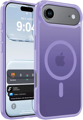 Vista 128 de WRJ Funda magnética mate para iPhone Air de 6.5 pulgadas, [compatible con Magsafe] [protección contra caídas de grado militar], delgada Negro