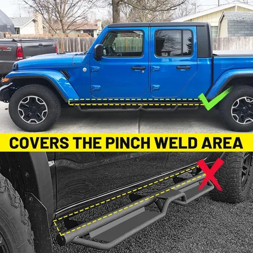 Vista 3 de SMANOW - Tablas de ejecución de rueda a rueda compatibles con Jeep Gladiator JT 2020-2025 de 4 puertas, barras nerf de acceso a la cama, estribos