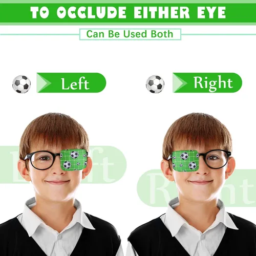 Vista 4 de Treela 8 parches de ojos para niños, parche para gafas para cubrir cualquiera de los ojos, parche de tela de dibujos animados para niños y niñas