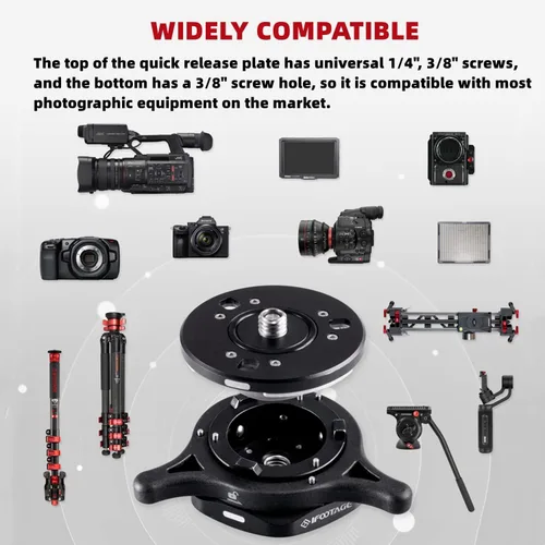 Vista 3 de IFOOTAGE Seastar Q1S, placa de liberación rápida, kit de configuración rápida con tornillo de 1/4 de pulgada 3/8 pulgadas, compatible con SLR