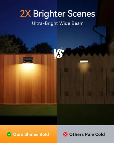 Vista 3 de Luces solares para valla al aire libre, paquete de 12 luces RGB Negro